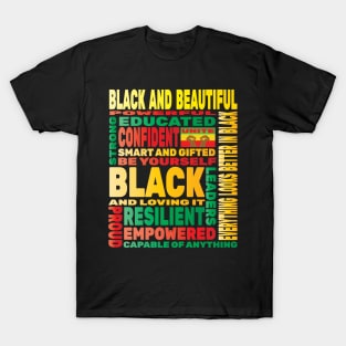 Black History Proud Strong Pride Inspirational African America T-Shirt